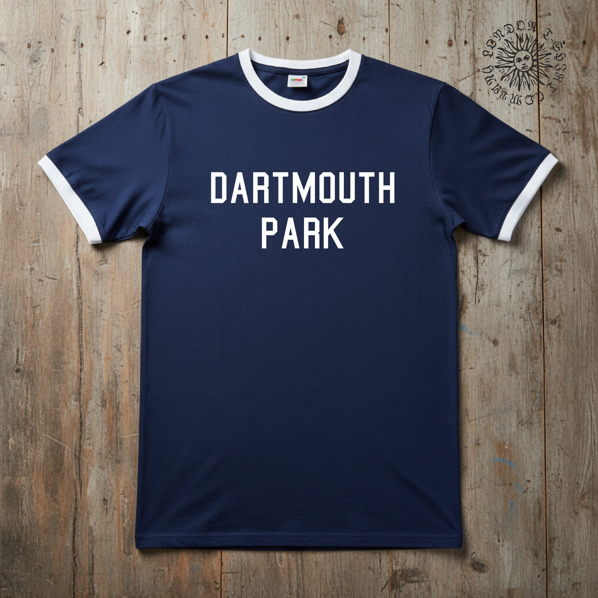 Dartmouth Park Ringer T-Shirt - London Souvenir, Custom Print Available, College Style, Various Colours S-3XL