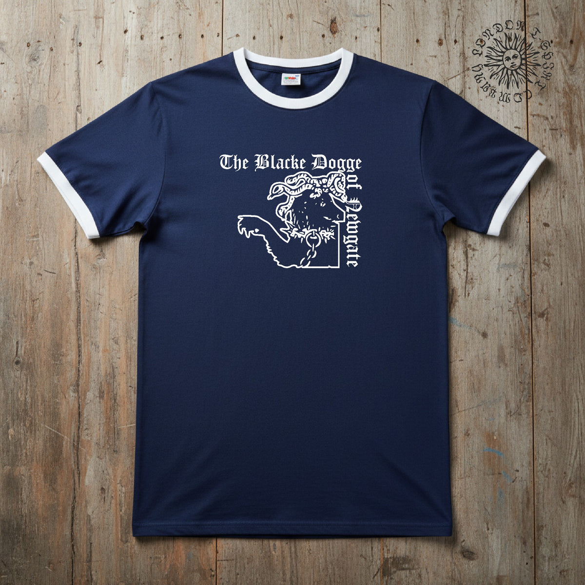 The Black Dog of Newgate Ringer T-Shirt: London Ghost Folklore, Various Colours S-3XL