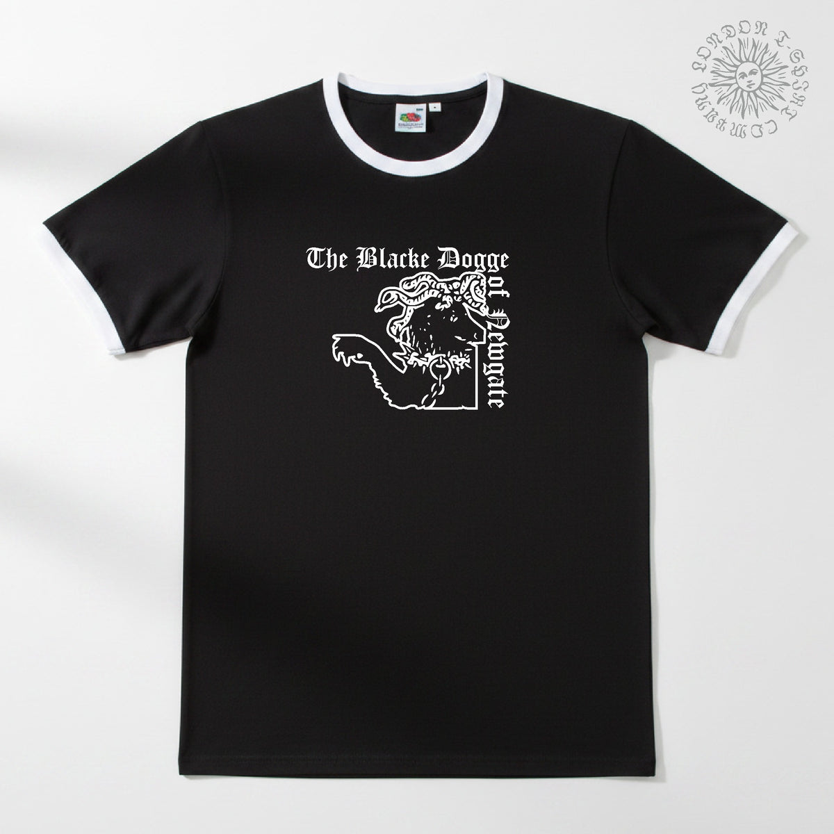 The Black Dog of Newgate Ringer T-Shirt: London Ghost Folklore, Various Colours S-3XL