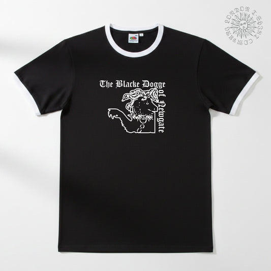 The Black Dog of Newgate Ringer T-Shirt: London Ghost Folklore, Various Colours S-3XL