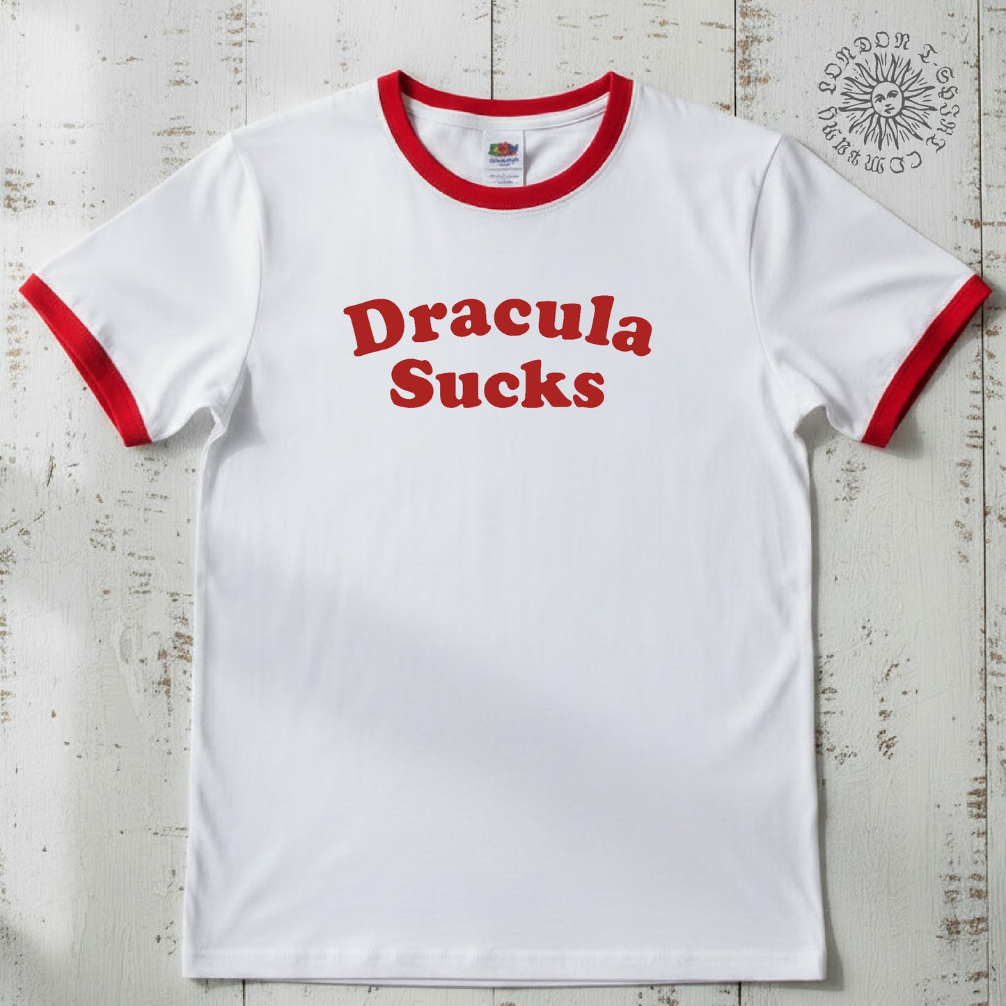 Dracula Sucks Ringer T-Shirt - Retro Horror, Various Colours, S-3XL