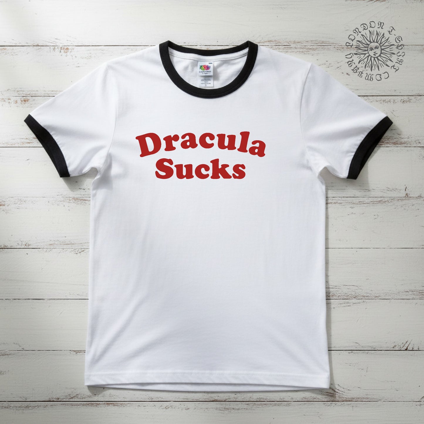 Dracula Sucks Ringer T-Shirt - Retro Horror, Various Colours, S-3XL