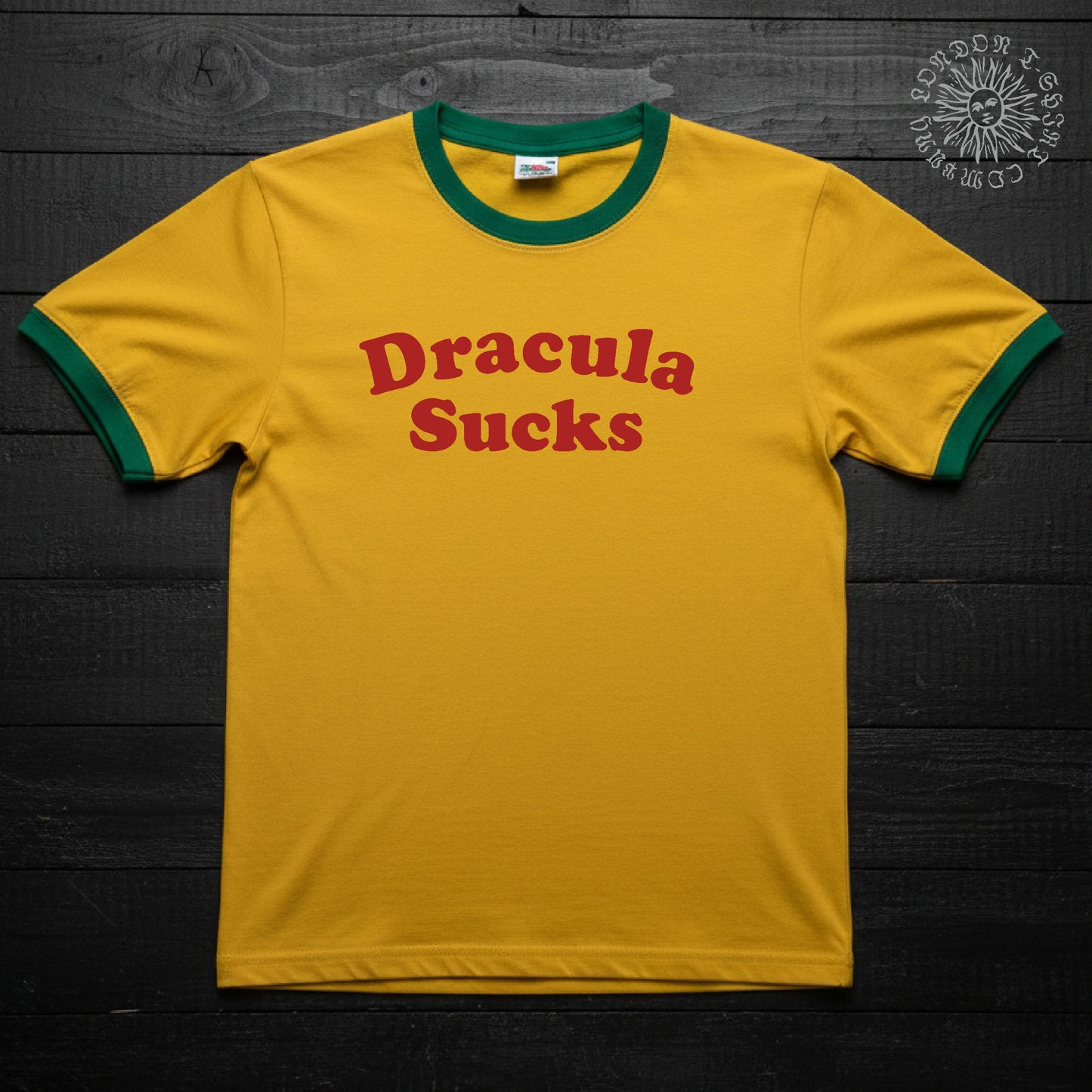 Dracula Sucks Ringer T-Shirt - Retro Horror, Various Colours, S-3XL