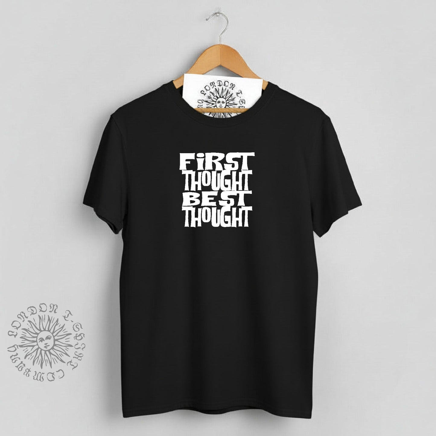 Allen Ginsberg T-Shirt: "First Thought, Best Thought" Buddhist, Beat, Various Cols