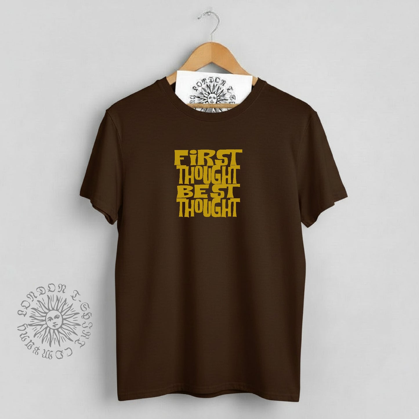 Allen Ginsberg T-Shirt: "First Thought, Best Thought" Buddhist, Beat, Various Cols