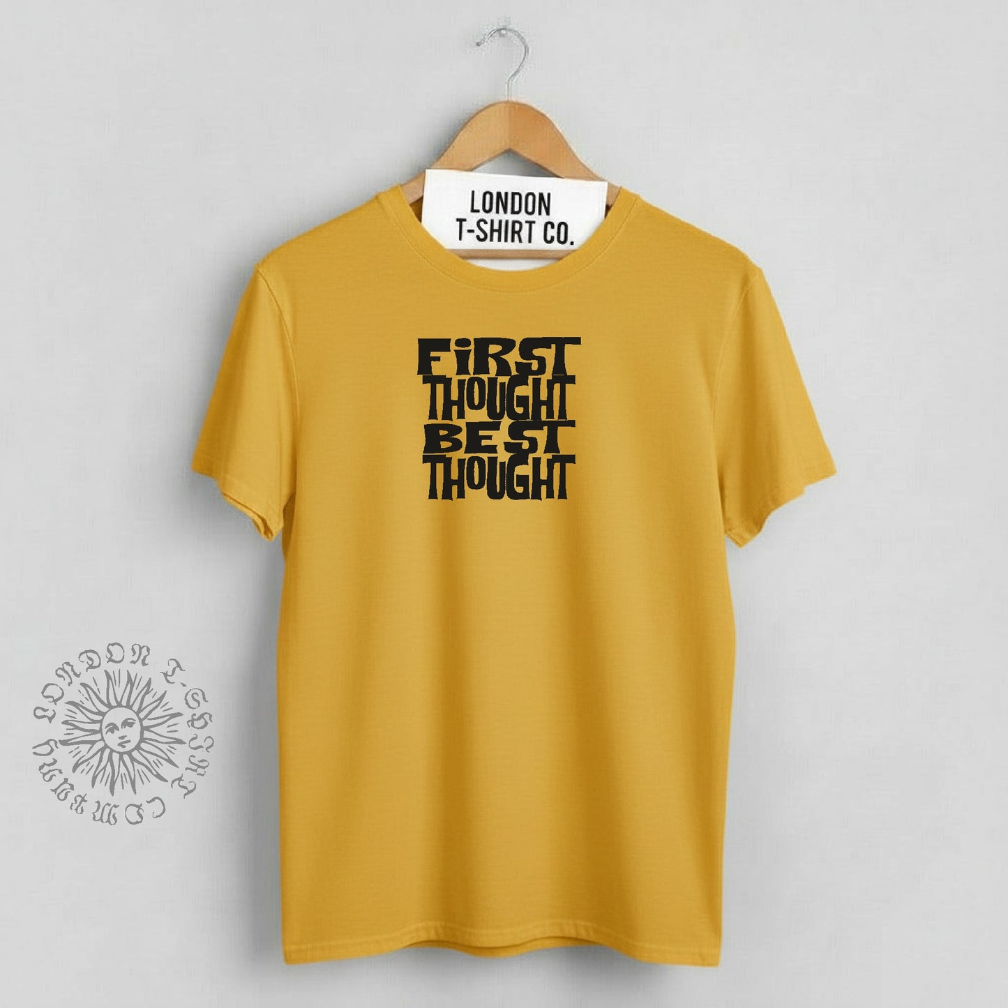 Allen Ginsberg T-Shirt: "First Thought, Best Thought" Buddhist, Beat, Various Cols