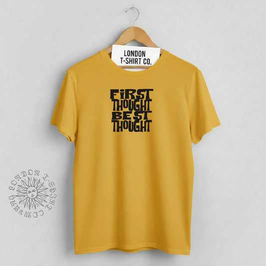 Allen Ginsberg T-Shirt: "First Thought, Best Thought" Buddhist, Beat, Various Cols