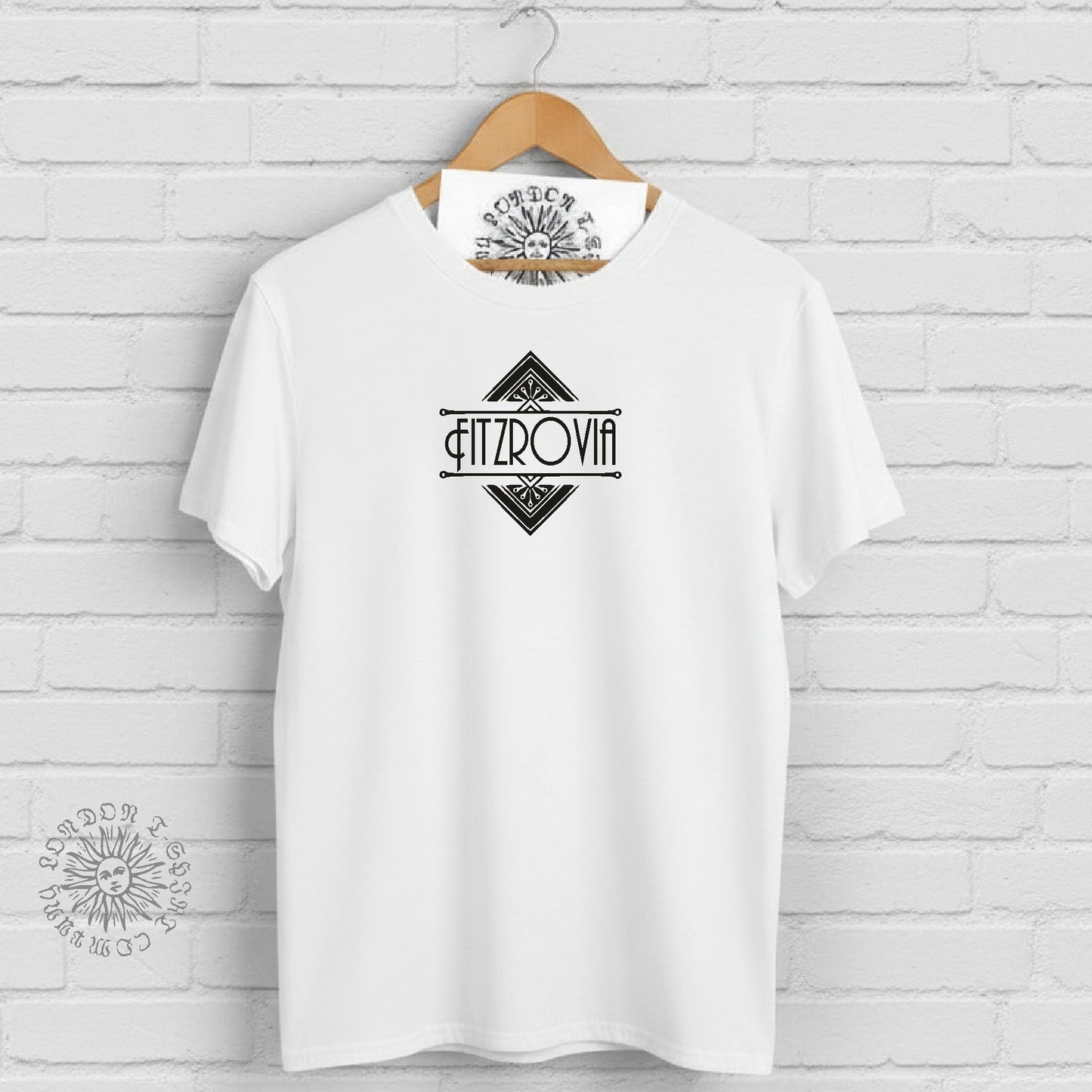 Fitzrovia T-Shirt - Art Deco Logo, London Souvenir, Various Colours
