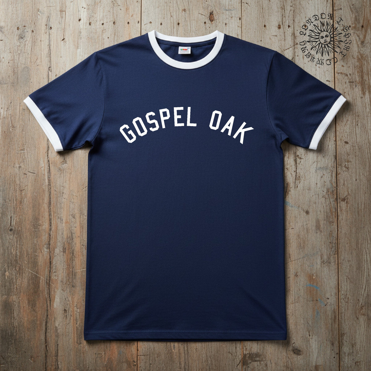 Gospel Oak, Ringer T-Shirt - Retro Style, London Souvenir Gift Top, Various Colours S-3XL