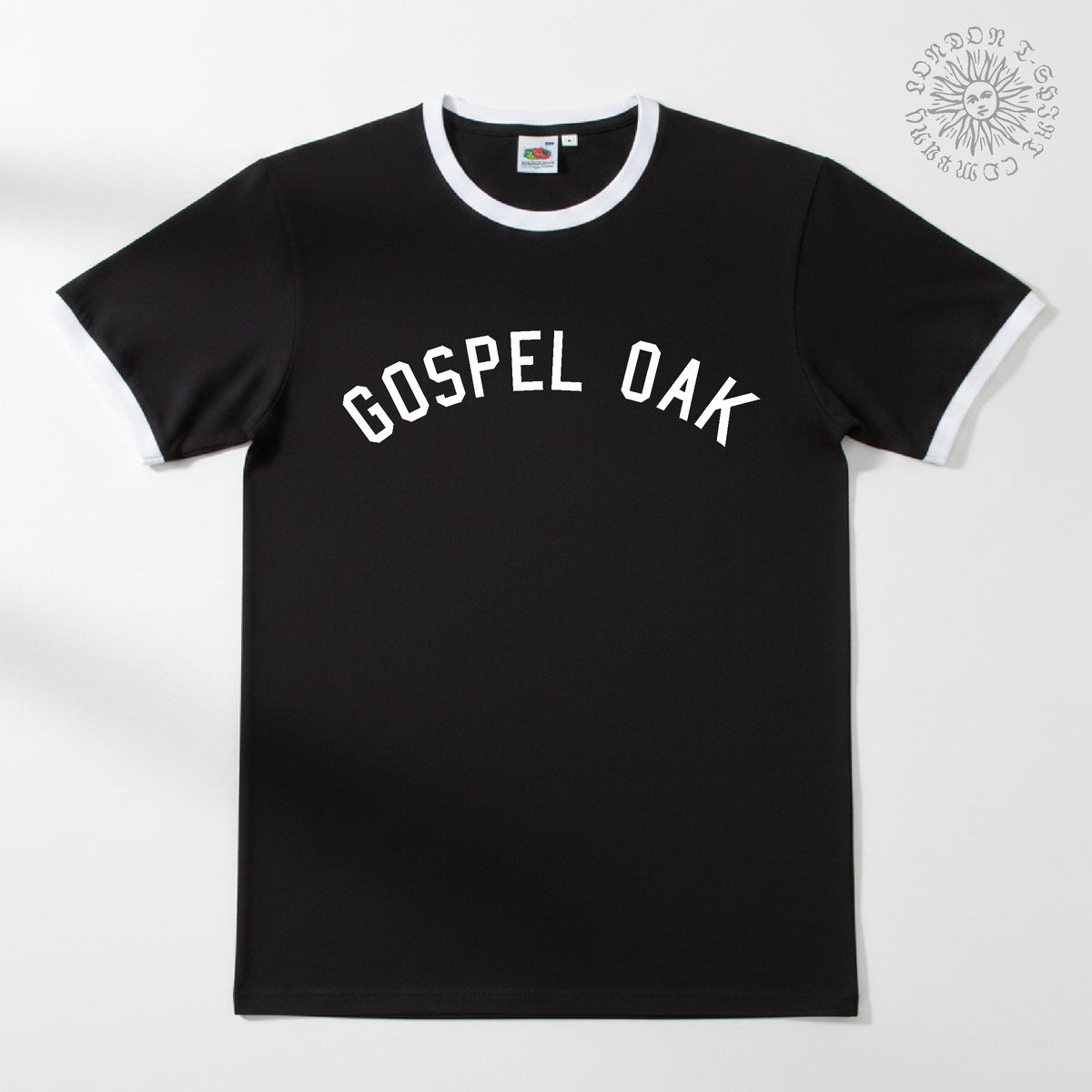 Gospel Oak, Ringer T-Shirt - Retro Style, London Souvenir Gift Top, Various Colours S-3XL