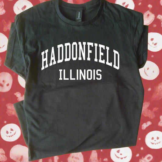 Haddonfield T-Shirt - Retro, Halloween, Fictional Illinois Town, Varsity, S-XXL