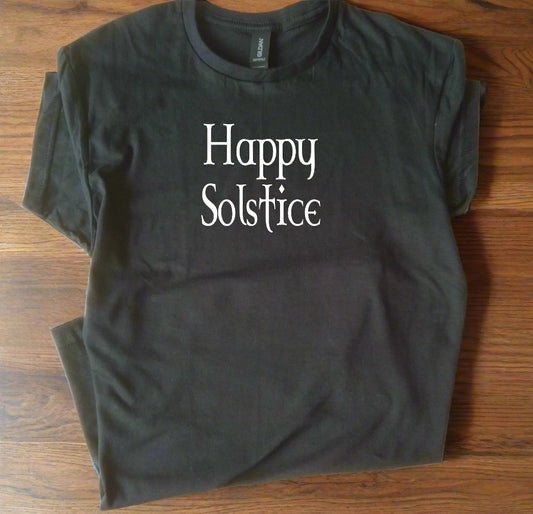 Happy Solstice T-Shirt - Alternative Christmas, Winter Festive Gift, Various Colours