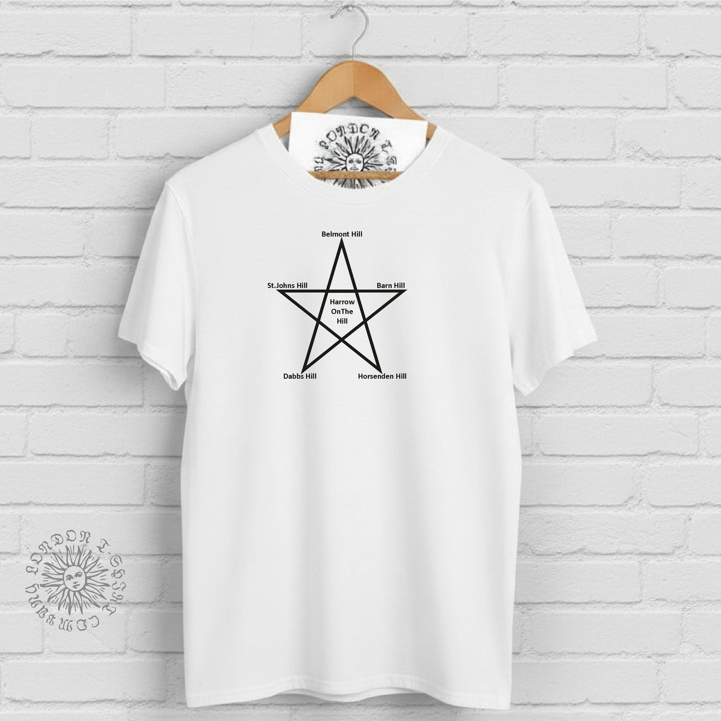 Pentagram Ley Lines T-Shirt: Harrow, NW London, Various Colours