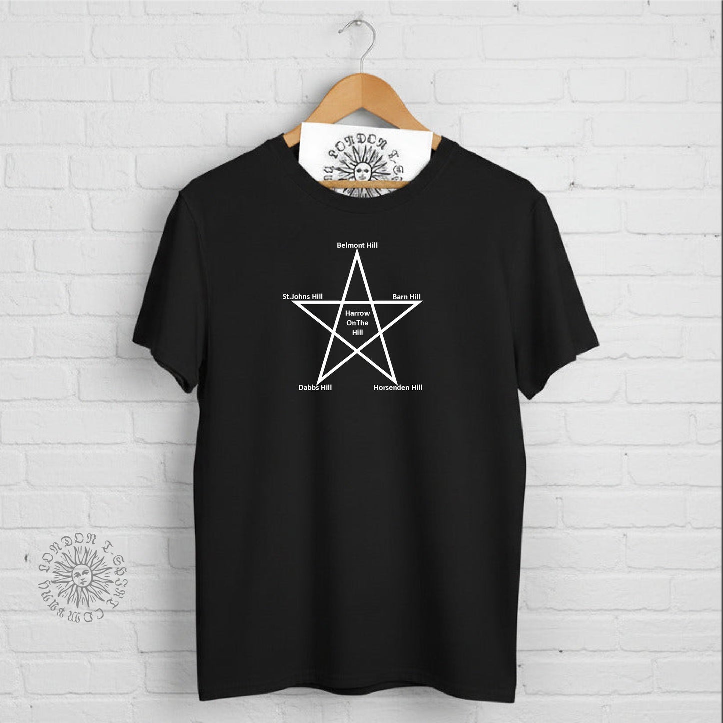 Pentagram Ley Lines T-Shirt: Harrow, NW London, Various Colours
