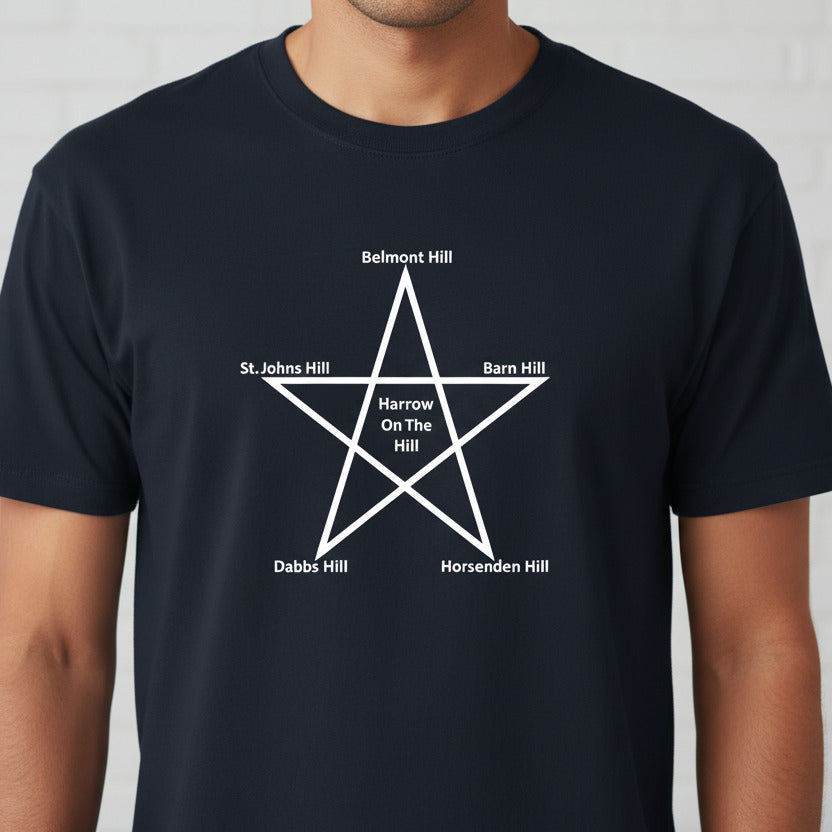 Pentagram Ley Lines T-Shirt: Harrow, NW London, Various Colours