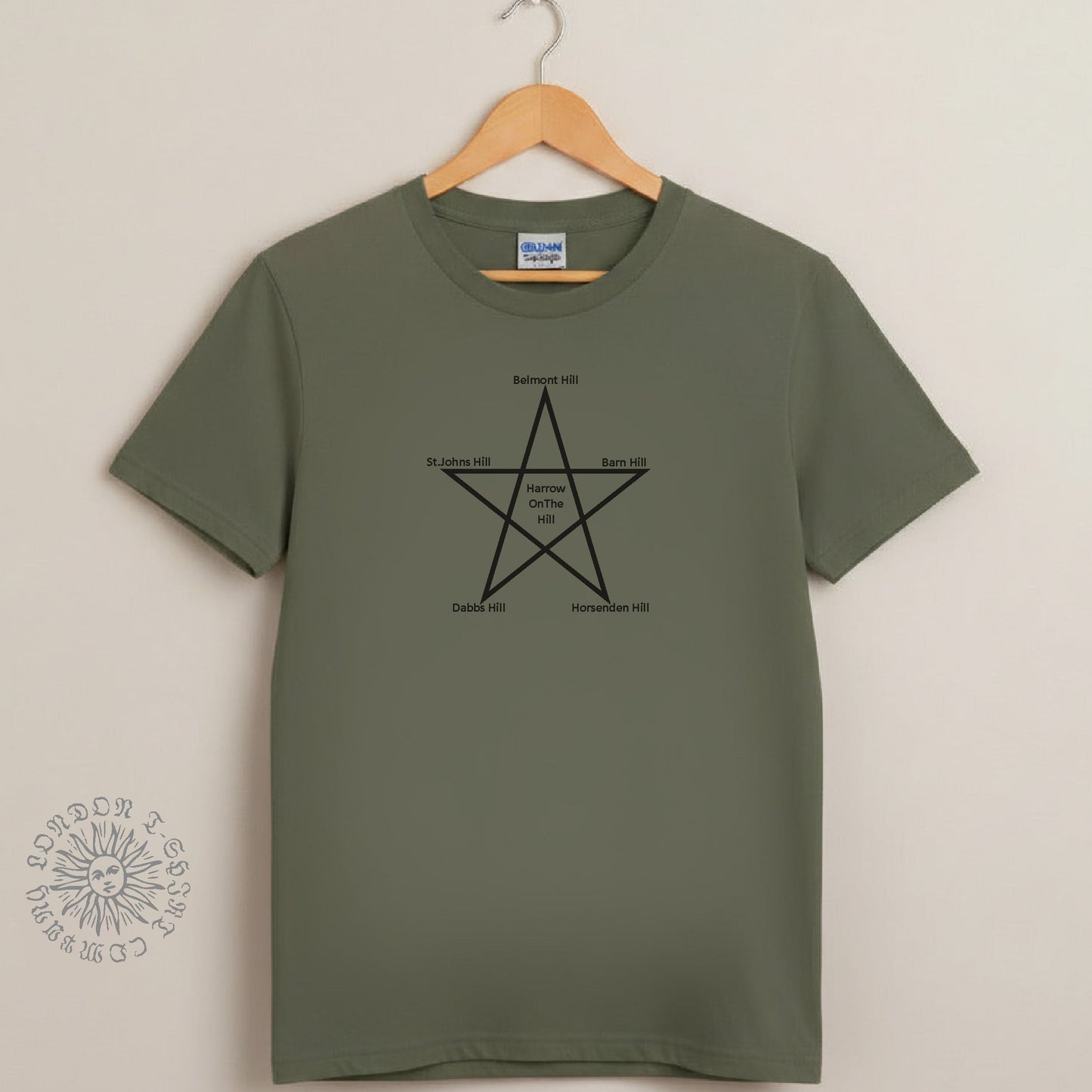 Pentagram Ley Lines T-Shirt: Harrow, NW London, Various Colours
