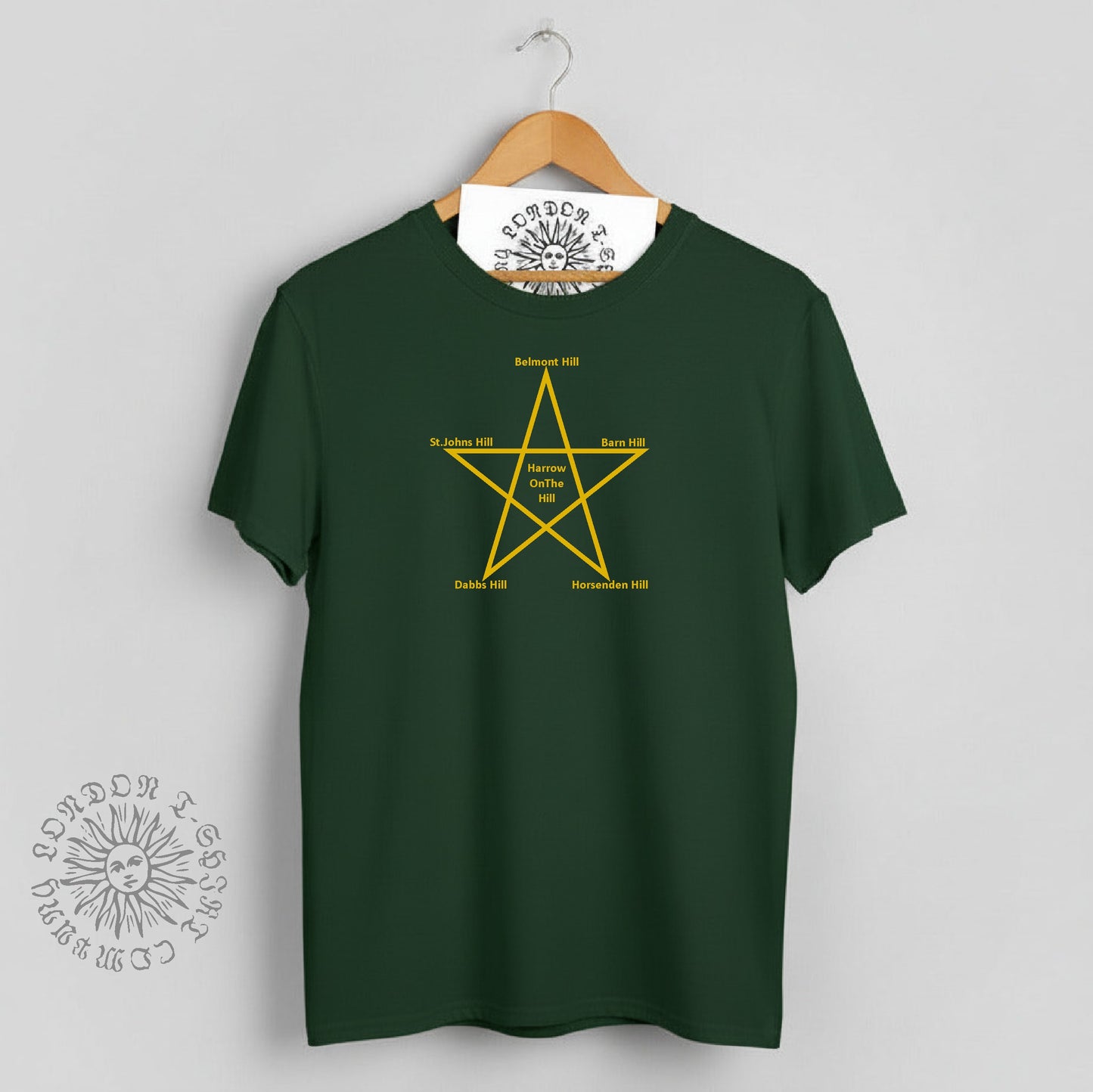 Pentagram Ley Lines T-Shirt: Harrow, NW London, Various Colours