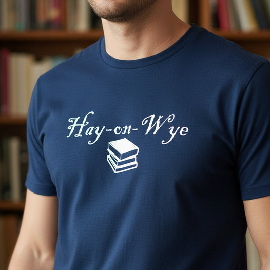 Hay-on-Wye T-Shirt - Wales Souvenir, Books, Various Colours