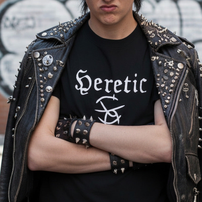 Heretic Organic Cotton T-Shirt - Mark Of Shame Symbol, Pagan, Punk, Rebel, S-XXL