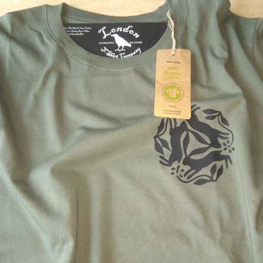 Three Hares T-Shirt - Nature, Ancient Folklore, S-XXL, Organic Cotton