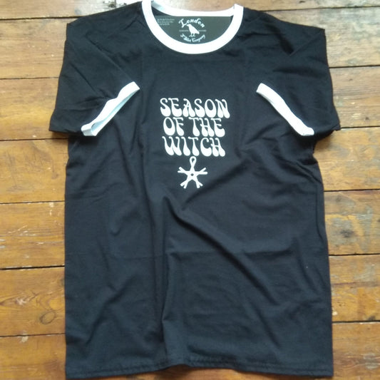 Season Of The Witch Ringer T-shirt - Retro Horror, Wicca, Witchcraft, Donovan, S-XXL