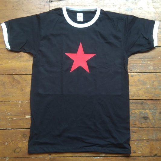 Red Star Ringer T-Shirt - Retro Sub Culture, Protest, Various Colours