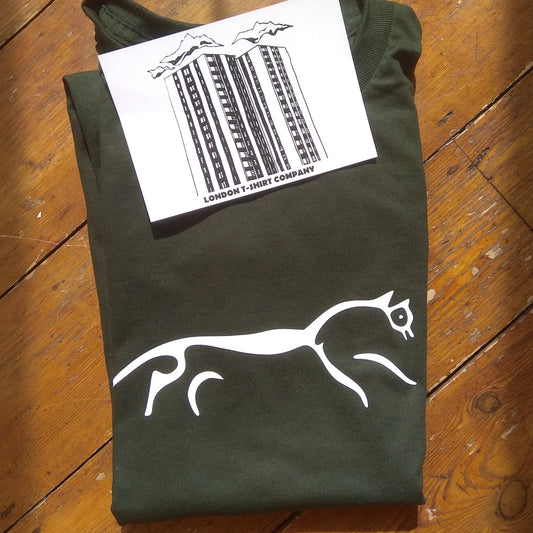 Uffington White Horse T-Shirt - Chalk Hill Figure, Oxfordshire, Various Colours
