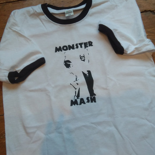 Frankenstein Ringer T-Shirt - Monster Mash, Retro Halloween, Various Colours
