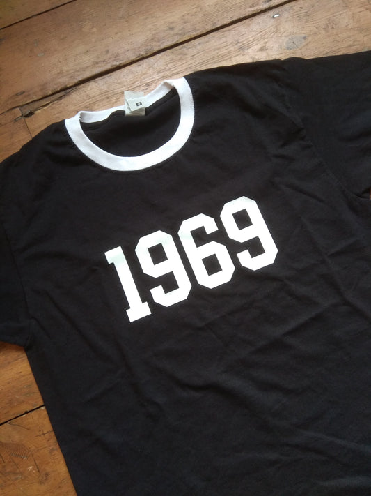 1969 Ringer T-Shirt - Retro 60s Subculture, Size Medium, 1 Left