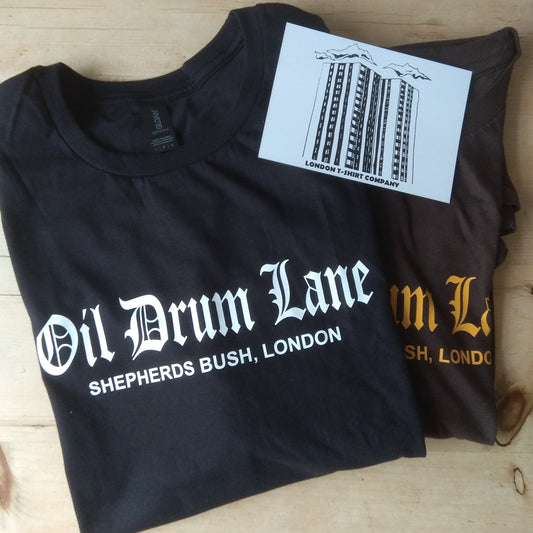 Oil Drum Lane T-Shirt - Shepherds Bush, Steptoe, London Souvenir, Various Colours