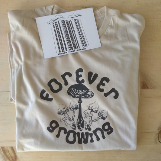 Mushrooms 'Forever Growing' T-Shirt - Nature, Folk, Mycology, Various Colours
