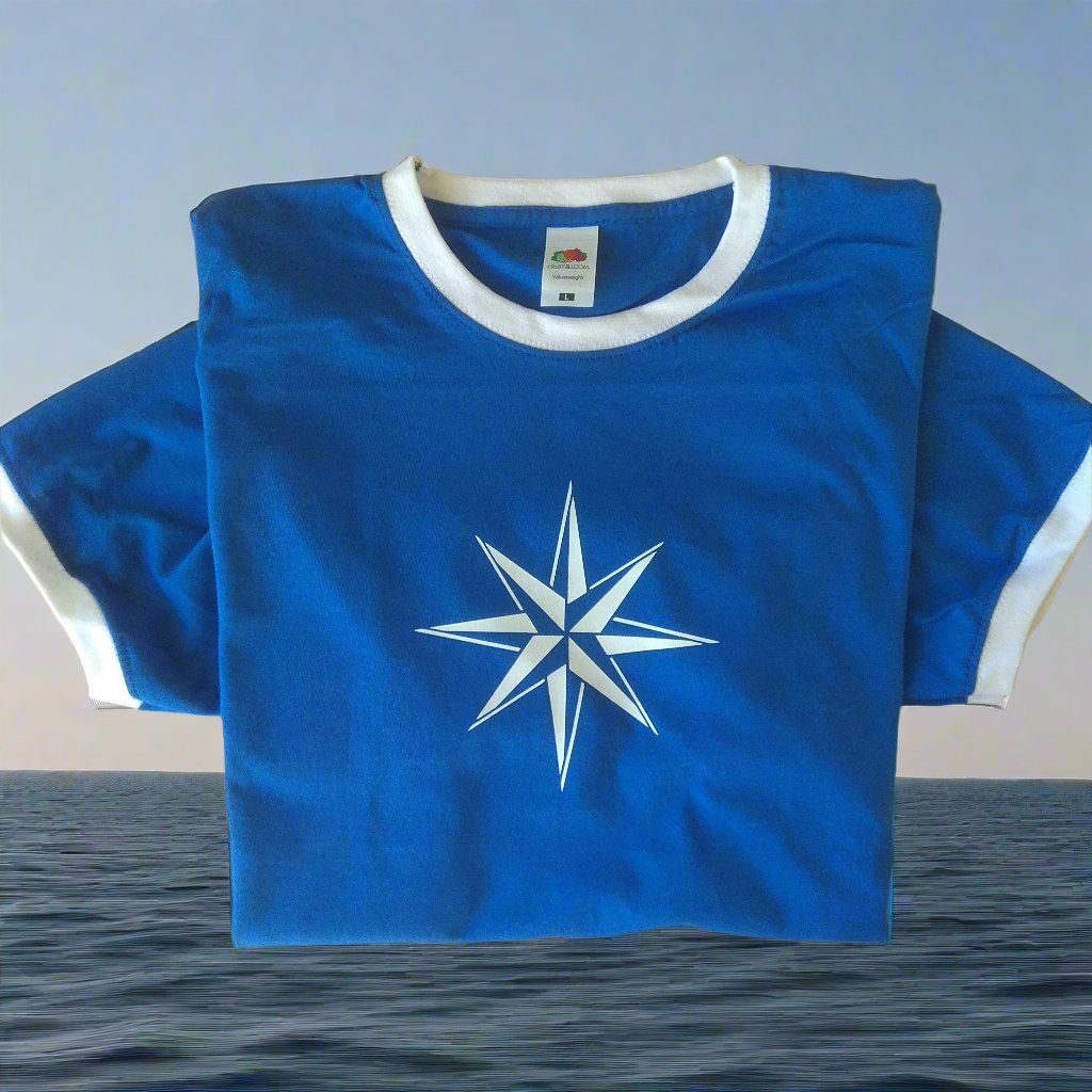 North Star Ringer T-Shirt - Compass, Travel, Various Colours