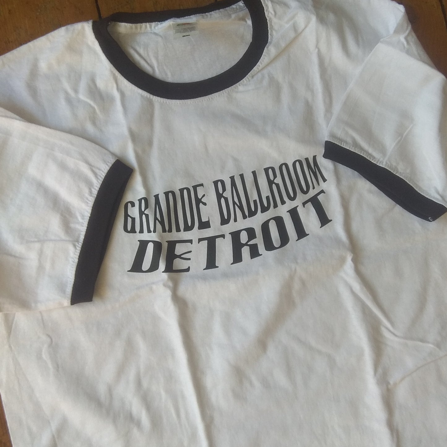 Grande Ballroom Detroit Ringer T-Shirt - Rock And Roll Venue, 60s, The Stooges, MC5, Size Large, 1 Left