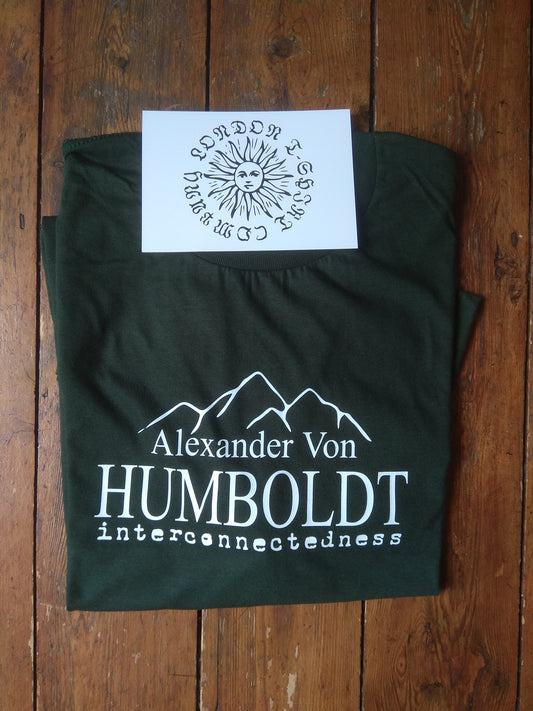 Alexander Von Humboldt 'Interconnectedness' Naturalist, Geography, T-Shirt - Forest Green XL, 1 Left
