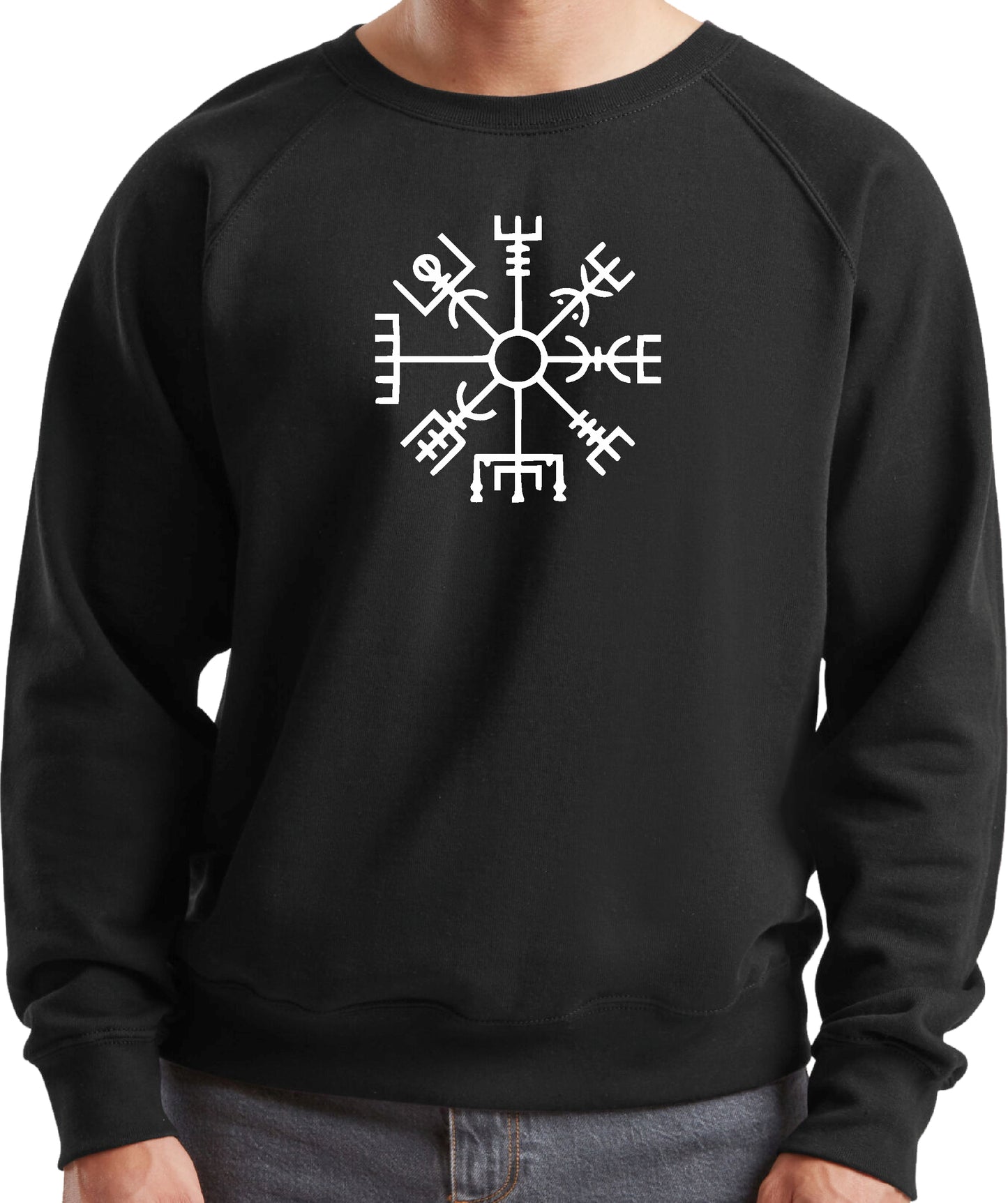 Vegvísir Symbol Sweatshirt - Icelandic, Nordic Folklore, Viking, Various Colours