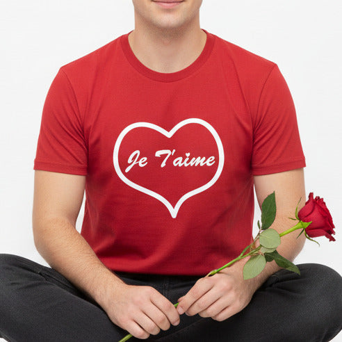 Je t'aime T-Shirt - Valentines Day Heart Gift, French Love, Various Colours