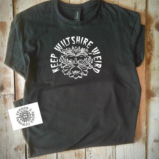 Keep Wiltshire Weird T-Shirt: Strange Folklore Gift, Fun Souvenir, Various Colours