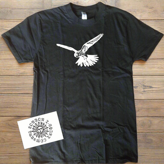 Kestrel T-Shirt - Organic Cotton, Bird Gift Top, Kes, Various Colours