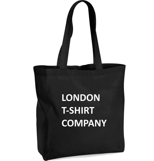 London T-Shirt Company Organic Cotton Tote Bag - Simple Text Logo