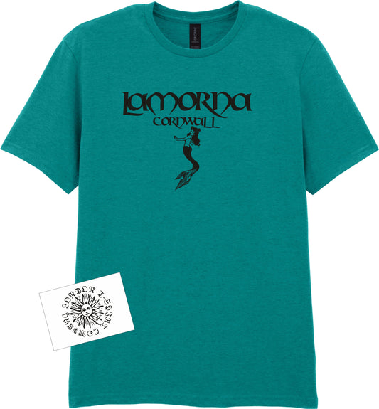 Lamorna T-Shirt: Mermaid's Rock Souvenir, Cornwall Folklore, Mythology Gift, Various Colours