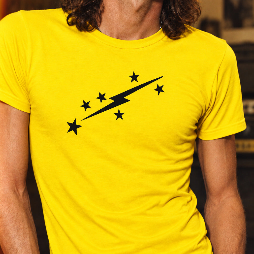 Lightning Bolt And Stars T-Shirt: 70s Glam Rock Style, Sub Culture, Various Colours S-3XL