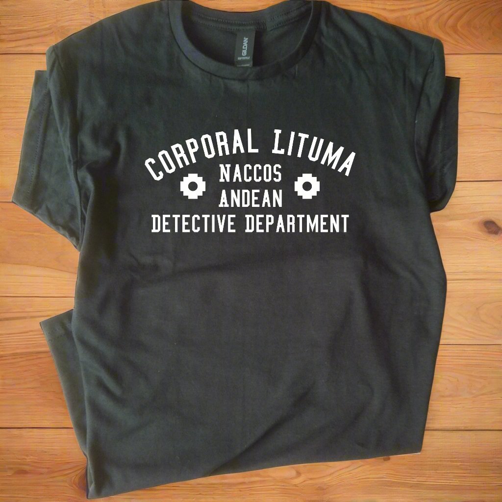 Corporal Lituma, Naccos Andean Detective Department T-Shirt - Peru, Inspired By Mario Vargas Llosa