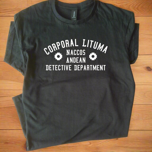 Corporal Lituma, Naccos Andean Detective Department T-Shirt - Peru, Inspired By Mario Vargas Llosa