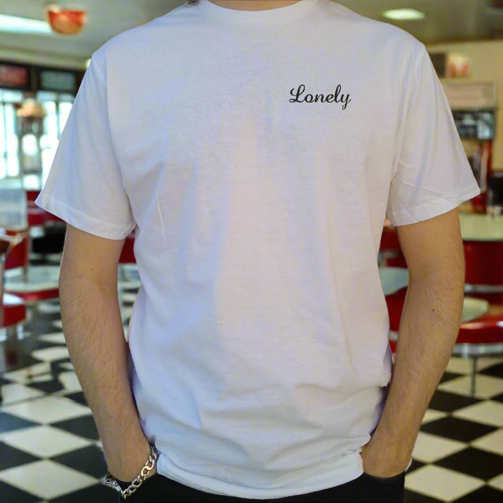 'Lonely' Pocket Logo T-Shirt - 1950s Rock And Roll Style, S-XXL
