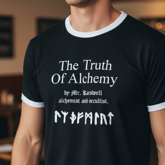 The Truth Of Alchemy Ringer T-Shirt - Inspired By M.R. James, Ghost Story 'Casting the Runes', Various Colours S-3XL
