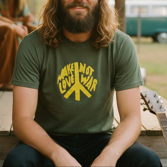 'Make Love Not War' Peace T-Shirt - Anti War, Counter Culture, Political Protest, Various Colours