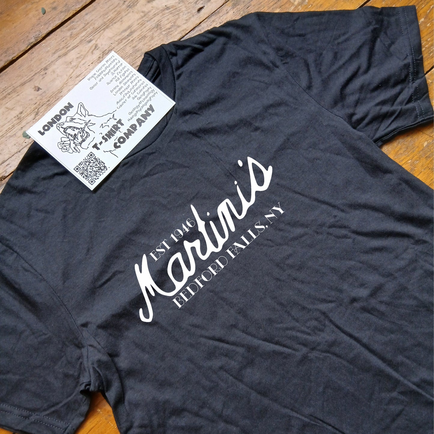 Martini's Bar T-Shirt - Bedford Falls, Christmas Film Festive Gift, Various Colours