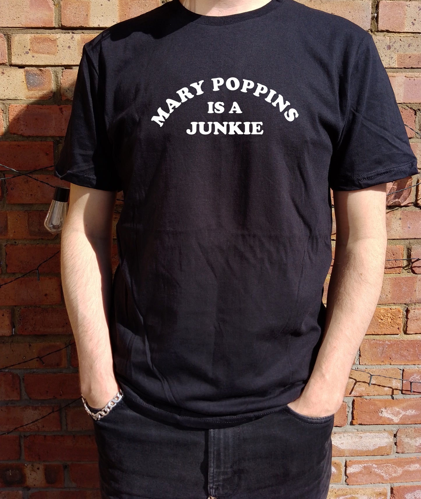 'Mary Poppins Is A Junkie' T-Shirt - 60s Counter Culture Slogan, Various Colours