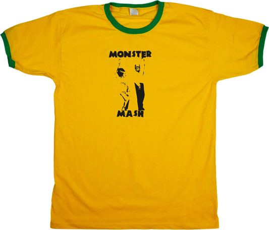 Frankenstein Ringer T-Shirt - Monster Mash, Retro Halloween, Size Large, 1 Left