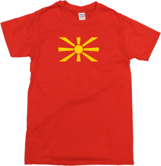 North Macedonia Sun Flag T-Shirt - Souvenir, S-XXL